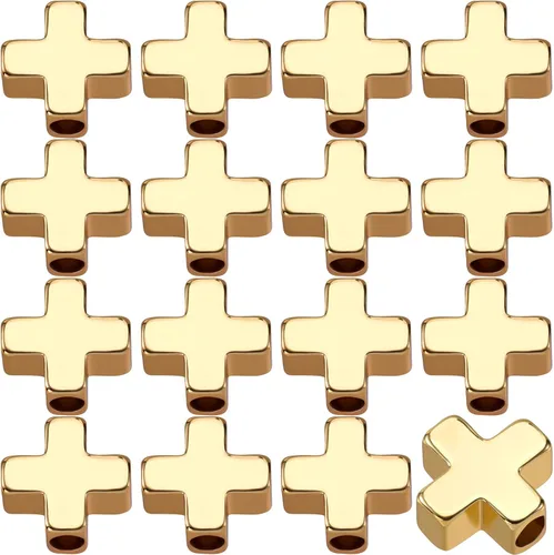 Miniatura 7 de OIIKI 60 cuentas de cruz para pulseras, dijes de cruz de plástico, cuentas religiosas, mini crucifijo suelto, espaciador, suministros de bricolaje