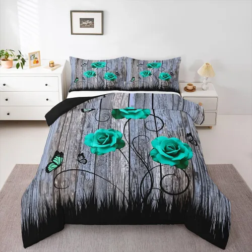 Miniatura 28 de Erosebridal Juego de edredón de corona King y Queen, juego de ropa de cama para parejas adultos, mujeres y hombres, juegos de edredón para boda, San