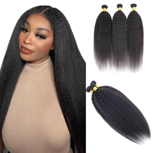 Miniatura 61 de Paquetes de cabello afro rizado y kinky, extensiones de cabello humano de 8 pulgadas, tejido rizado sin procesar, doble entretejido, virgen