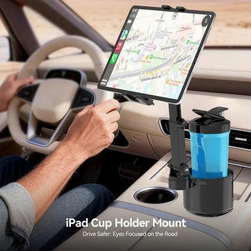 Miniatura 2 de PLDHPRO Soporte para tablet para automóvil, soporte ajustable para camión, iPad, soporte con brazo telescópico para iPad Pro Air Mini Galaxy Tab