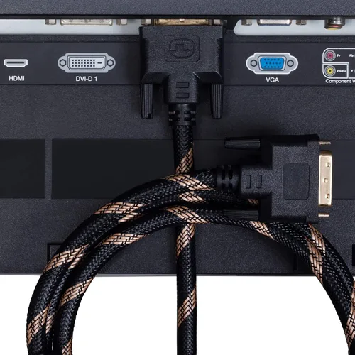 Miniatura 8 de Cable DVI de doble enlace de 3.3 ft, nailon trenzado DVI-D 24+1 de doble enlace macho a macho, cable de video digital chapado en oro con soporte