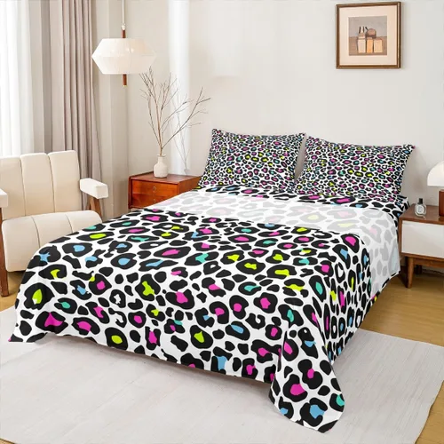 Miniatura 9 de Sábana bajera ajustable de 3 piezas con estampado de leopardo, tamaño individual, juego de ropa de cama de piel de guepardo para niños, bolsillo