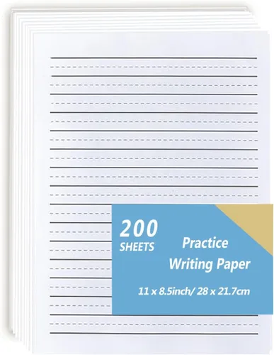 Miniatura 6 de Papel de escritura a mano para jardín de infantes para niños, papel de escritura de práctica a rayas para niños, 100 hojas, papeles de escritura
