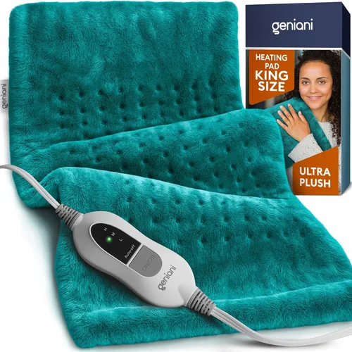 Miniatura 16 de Geniani - Almohadilla térmica eléctrica para alivio del dolor de espalda y calambres, apagado automático, almohadilla térmica suave para terapia