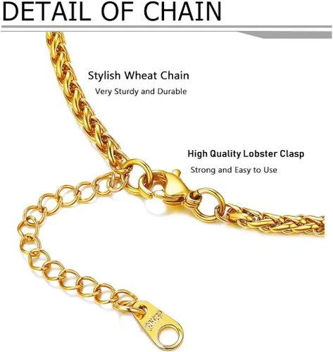 Miniatura 5 de PROSTEEL Collar con medalla de San Benito de acero inoxidable joyería de protección para hombres y mujeres chapado en oro real de 18 quilates