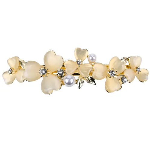 Miniatura 9 de Pasadores de pelo de perlas, pinzas de cristal para el cabello, diseño francés, para novia, diamantes de imitación, elegante soporte para cola