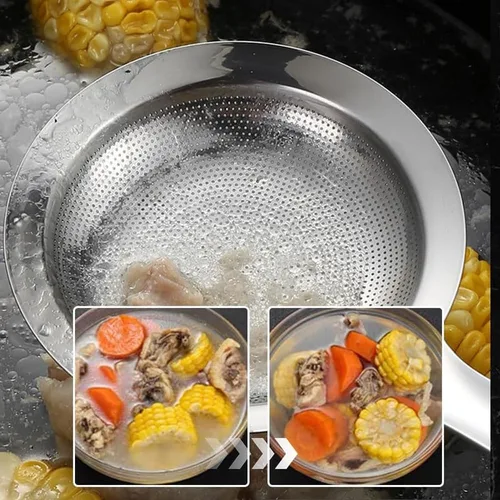 Miniatura 5 de Colador de acero inoxidable de malla fina, colador de malla fina de acero inoxidable mejorado 2024, colador de alimentos de mango largo para cocina