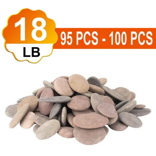 Miniatura 2 de [Aproximadamente 94 piezas – 100 piezas] (18 libras) Rocas para manualidades, Rocas para pintar, Rocas de río de 2.1"-3.5", Rocas planas, Rocas DIY