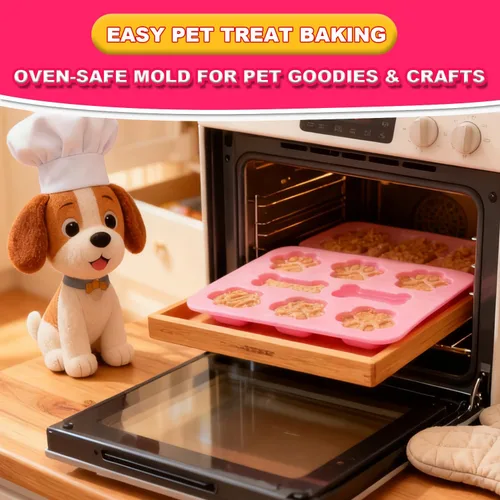 Miniatura 7 de 3 moldes de silicona de pata de cachorro y hueso, molde antiadherente para dulces, moldes reutilizables para cubitos de hielo para perros 3 moldes
