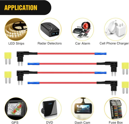 Miniatura 8 de Nilight 10 unidades Micro 2 fusible TAP de 12V para añadir a un circuito, adaptador de hoja ATR con portafusibles de 20A II, adaptador de circuitos
