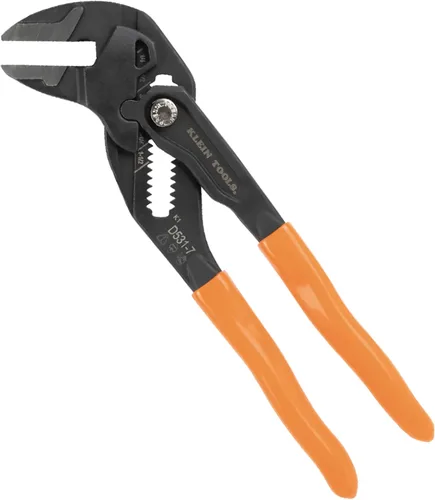 Klein Tools D5317 Llave de alicates compacta, llave de alicates ajustable multiusos de alto apalancamiento con mordazas lisas, 7 pulgadas