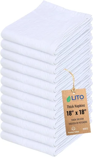 Miniatura 55 de Toallas de saco de harina Toalla de té para manualidades, plato de cocina, toalla de algodón en blanco para bordado, funda de lino para hornear