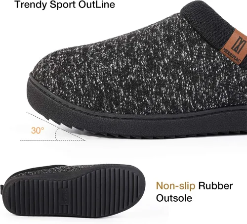 Miniatura 5 de MERRIMAC Pantuflas antideslizantes de espuma viscoelástica para hombre para interiores