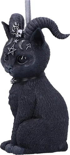 Miniatura 2 de Nemesis Now Cult Cuties Pawzuph - Adorno colgante de 3.9 in, resina, negro, adorable gato con cuernos, gato con cuernos, fundido en la mejor resina