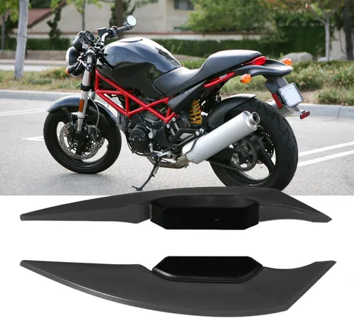 Miniatura 4 de Akozon 1 juego de alerón aerodinámico para motocicleta, compatible con motocicletas universales y bicicletas eléctricas (negro)