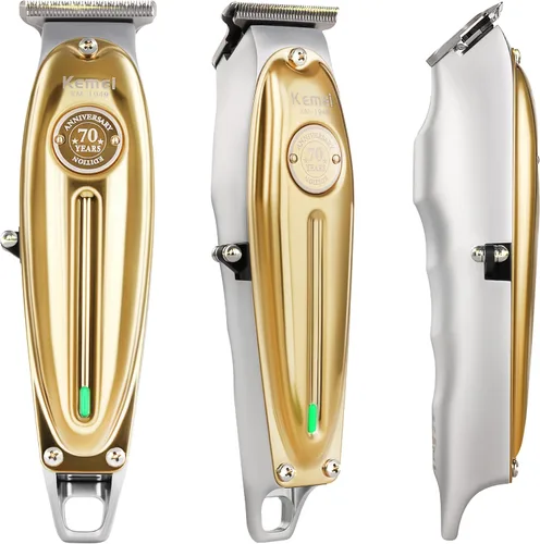 Miniatura 2 de KEMEI Cortadora profesional de barba y cabello para hombres, recortadora inalámbrica con hoja en T, cortadora eléctrica para peluqueros