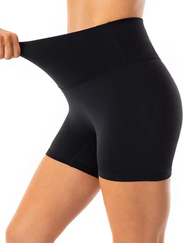Miniatura 4 de Lavento - shorts para ciclismo, yoga, para mujer con sensación de segunda piel, cintura alta, ultrasuave, tiro de 56 pulgadas.