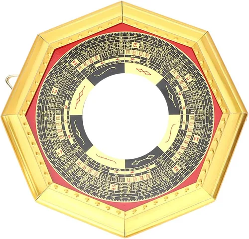 Miniatura 7 de TOPINCN Espejo Bagua, espejo tradicional chino de Feng Shui, espejo cóncavo, exorcismo, amuleto de exorcismo, artesanía de la suerte (13.5 cóncavo)