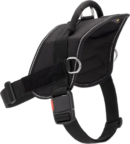 Miniatura 2 de Dean & Tyler DT Arnés de neopreno negro para perro con asa y ribete reflectante (negro, circunferencia de 20 a 23 pulgadas (XS))