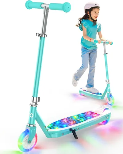 Gyroor KS2 Kids Electric Scooter – 5 MPH Safe Speed, Foot Sensor Start, LED Lights, Adjustable Handlebar, 2 Hr Fast Charge, UL2272 Certified, Ages