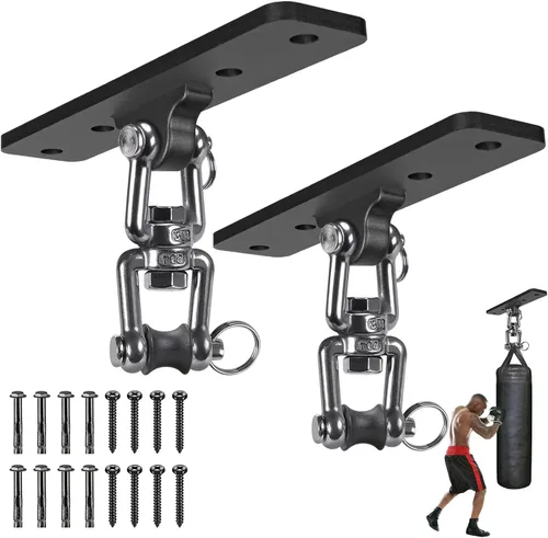 Miniatura 13 de Kipika Soporte de pared para bolsa pesada, soporte de bolsa de boxeo resistente para entrenamiento en interiores, gimnasio en casa, soporte