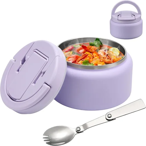 Miniatura 11 de BABHAMNESS Termo para sopa de 13.5 onzas para comida caliente para niños, frasco de comida aislado al vacío con tapa de hebilla, boca ancha a prueba