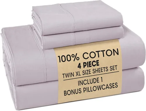Miniatura 22 de Casa Platino Sábanas de cama individual XL, sábanas de 100 % algodón con 2 fundas de almohada, tejido percal crujiente y sensación acogedora, verde