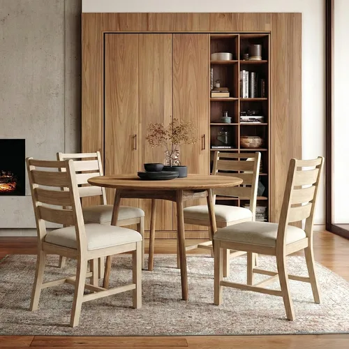 Miniatura 16 de COLAMY Juego de 2 sillas de comedor de madera, sillas de comedor tapizadas de granja con cojín de 3.5 pulgadas de grosor, sillas de cocina FSC