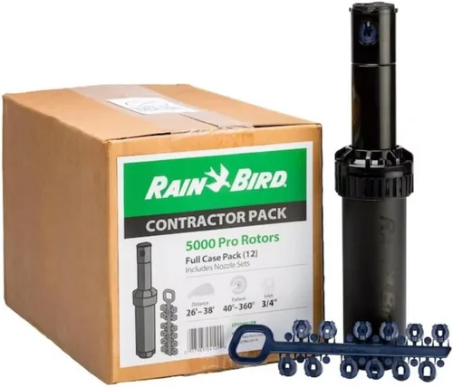 Rain Bird CP500012PK Rotor de grado profesional con juego de boquillas Pro, patrón de 40 a 360, distancia de pulverización de 25 a 50 pies, paquete