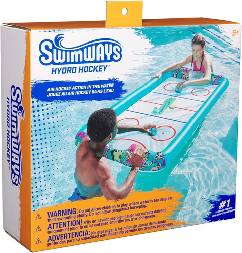 Miniatura 8 de SwimWays Hydro Hockey - Juego de mesa de hockey acuático inflable flotante, juguete de piscina para niños de 5+ años Hockey inflable