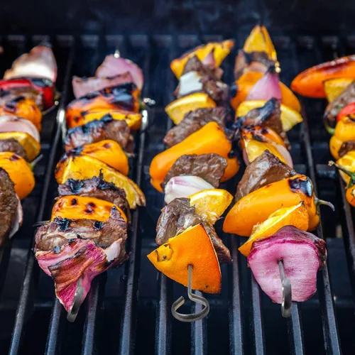 Miniatura 5 de Blue Donuts Paquete de 24 brochetas Kabob para asar a la parrilla de 12 pulgadas, accesorios para parrilla de barbacoa, acero inoxidable, paquete