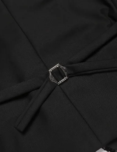 Miniatura 7 de COOFANDY Chaleco de lentejuelas para hombre, con cuello en V, brillante, elegante, chaleco