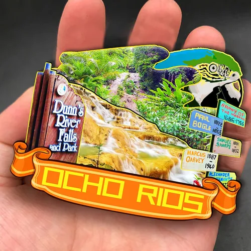 Miniatura 4 de Imán de madera de Ocho Rios Jamaica 3D para nevera, recuerdos coleccionables, decoración hecha a mano