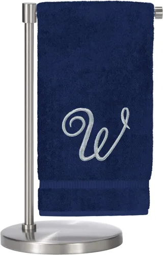 Miniatura 145 de Script R - Toalla de baño con monograma, regalo personalizado, 27 x 54 pulgadas, juego de 1 toalla bordada con texto dorado, 100% algodón turco