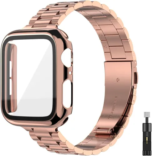 Miniatura 10 de Correa para Apple Watch de 1.496 pulgadas, 1.575 pulgadas, 1.614 pulgadas, 1.654 pulgadas, 1.732 pulgadas, 1.772 pulgadas, con cubierta facial