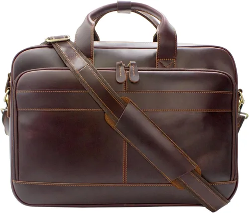 Miniatura 10 de Jack&Chris Full Grain Leather Briefcase for Men, Business Messenger Bag Laptop Bag Attache Case, Fits 15.6 Inch Laptop