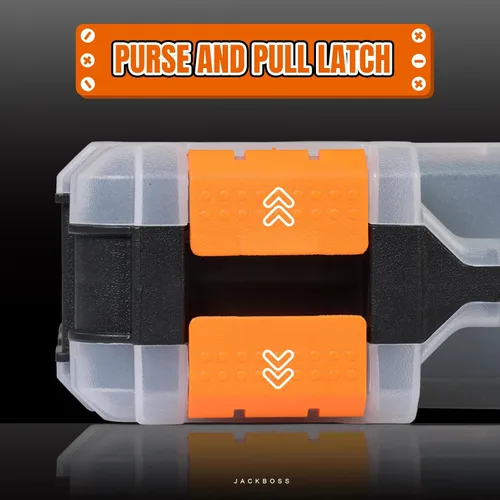 Miniatura 4 de Caja de herramientas con tapa transparente, caja organizadora de 34 compartimentos de doble cara con divisores extraíbles para herrajes, tornillos