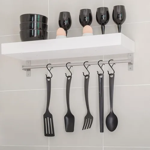Miniatura 5 de Paquete de 6 ganchos en S para colgar, diseño de hebilla de seguridad de 3.5 pulgadas, ganchos en S negros de metal resistente para colgar plantas