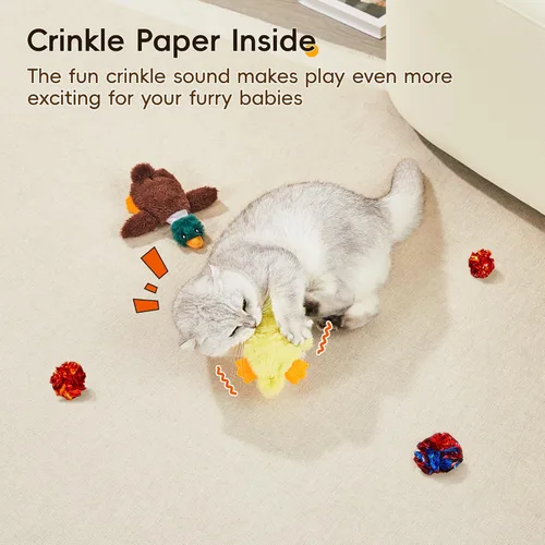 Miniatura 5 de Potaroma Juguetes para gatos con sonido crujiente de nébeda 2 piezas, juguete para gatitos sin relleno y sin desorden, juguetes interactivos
