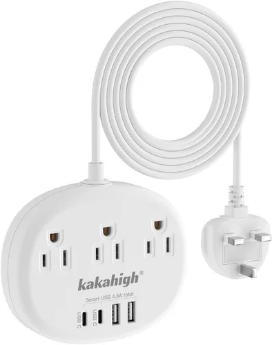 Miniatura 12 de European Travel Plug Adapter with USB C, Multi Country Outlet Adapter with 3 AC Outlets and 4 USB Ports, Type A/C/G/I Plug Adapter for US to Most of