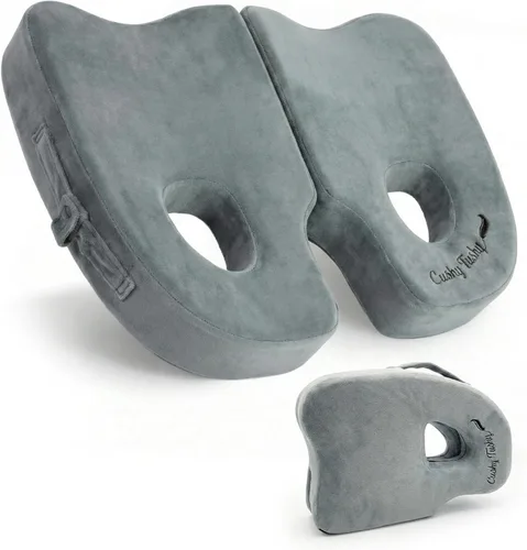 Cojín de asiento plegable prémium Cushy Tushy para el dolor del piriforme - Cojín para el alivio del dolor del piriforme y del nervio ciático - para