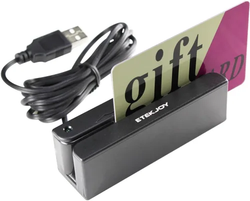 Miniatura 2 de Etekjoy, MagStripe, lector de tarjetas de banda magnéticas de 3 vías con USB, para punto de venta