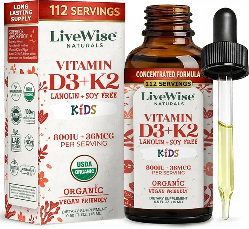 Miniatura 10 de Live Wise Naturals Vitamina para bebés D3 l USDA Orgánica Organic MCT Oil Formula For Kids and Toddler, Easy Absorption, Supports Immune and Bone