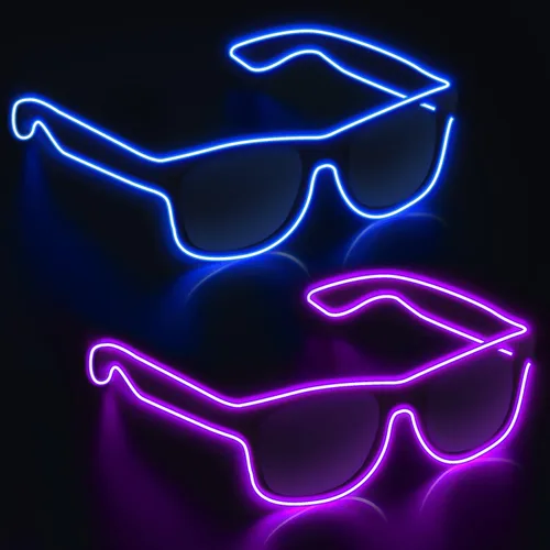 Miniatura 8 de YouRfocus Gafas inalámbricas con luz LED que brillan en la oscuridad, gafas de neón para fiestas rave, EDM, Halloween, Navidad (verde)