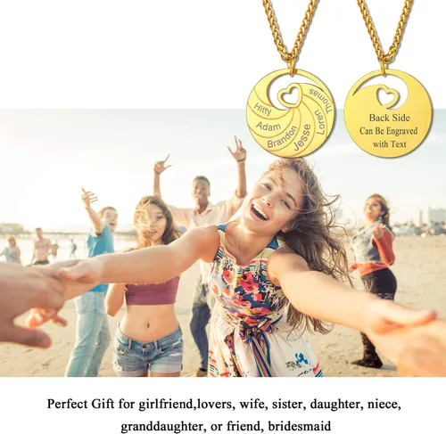 Miniatura 2 de U7 Collar para madre con grabado personalizado con nombre 234567 collar con piedra natal para mujeres y niñas, colgante para mamá, abuela, esposa