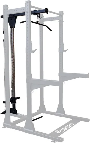 Miniatura 2 de Rugged Fitness (Y230) Accesorio LAT para rack de alimentación incluye barras LAT y de fila con diseño de placa cargada y compatible