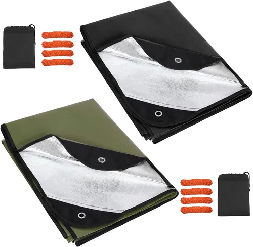 Miniatura 22 de RedSwing Manta de Supervivencia de Servicio Pesado, Lona Térmica de Emergencia Impermeable, Mantas Reflectantes Multiusos Aisladas para Todo Tipo