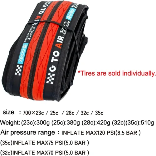 Miniatura 8 de Neumático para Bicicleta de Carretera GORIX 700×23C 25c 28C 32c 35c para Ciclismo (Gtoair)