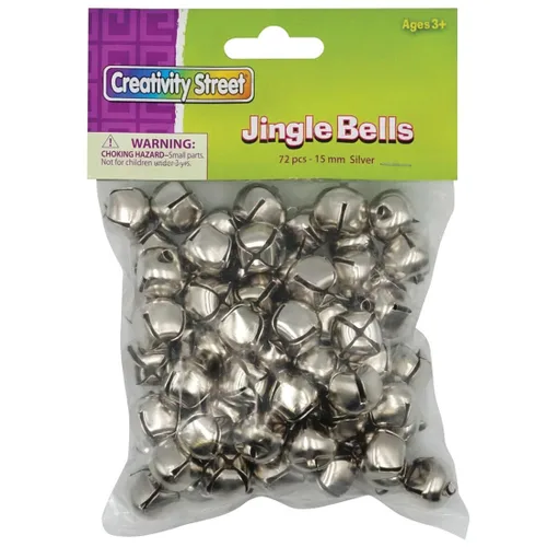 Chenille Kraft CK-3114 Cascabeles plateados, 0.8 pulgadas de altura, 3.9 pulgadas de ancho, 3.7 pulgadas de largo, 5/8 pulgadas de diámetro (72 por
