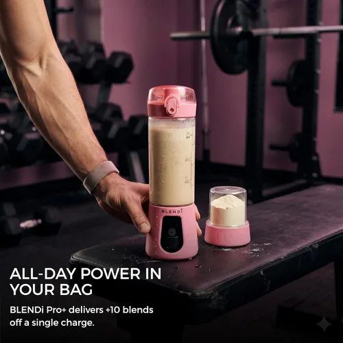 Miniatura 4 de BLENDi Pro+ Licuadora portátil (17.5oz, Blush) – Motor mejorado de 120W, recargable por USB-C, licuadora personal inalámbrica – Libre de BPA, Rosa